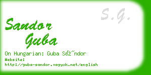 sandor guba business card